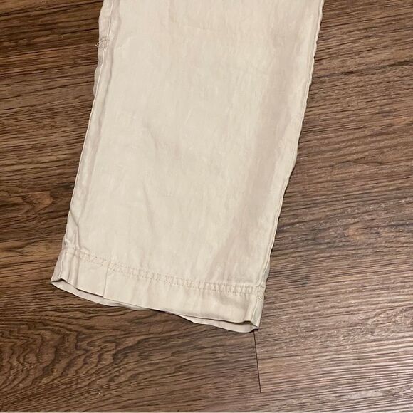 Cynthia Rowley Linen Cargo Pants Beige Khaki Size 8 - Picture 3 of 12